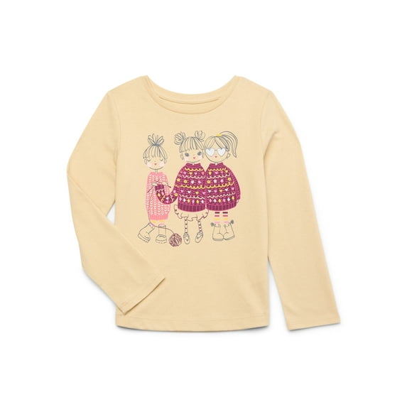365 Kids By Garanimals Girls Long Sleeve Graphic T-Shirt, Sizes 4-10