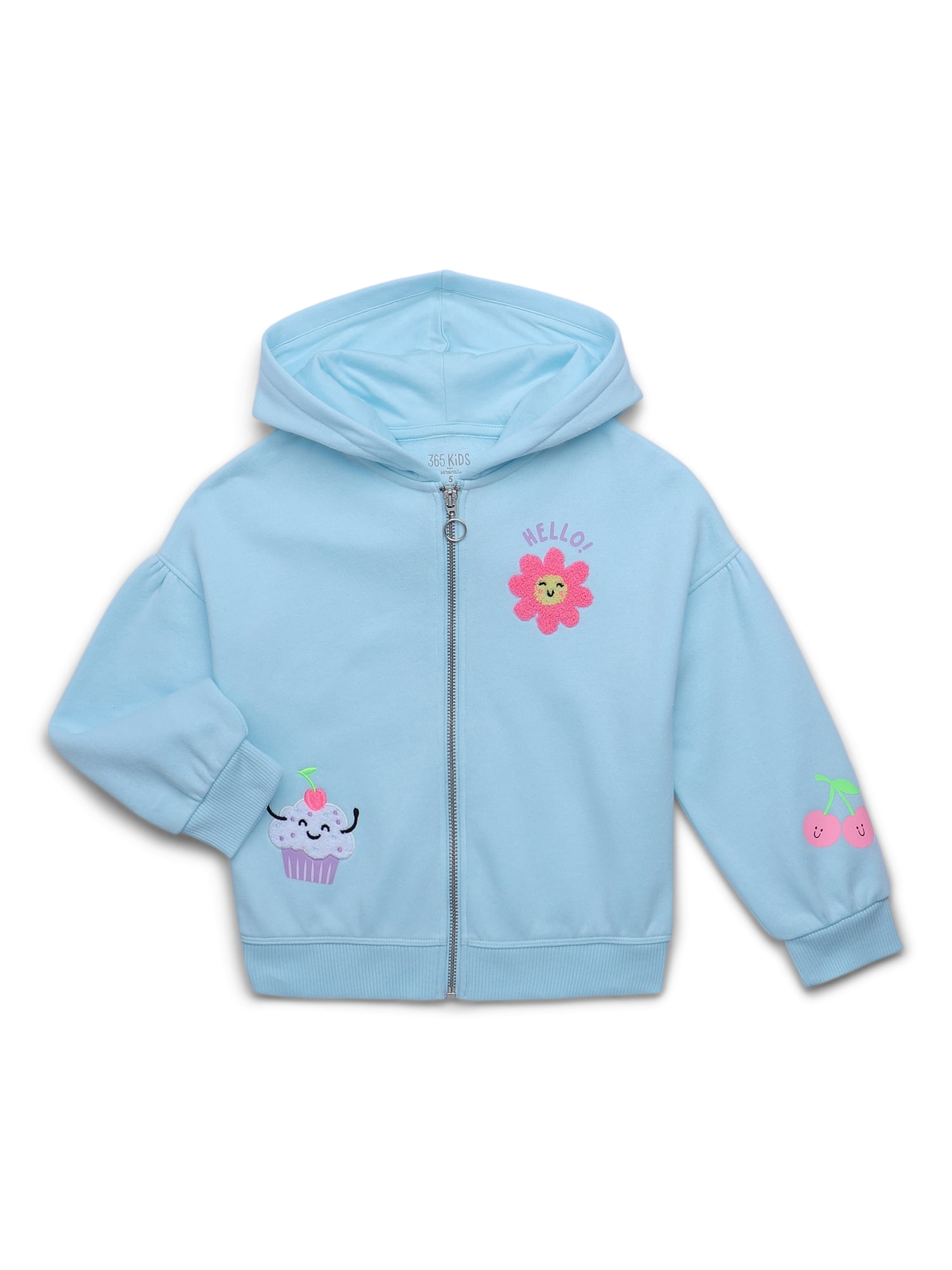 Hello Kitty Girls Glitter Fleece Zip-Up Hoodie Sweatshirt Hello Kitty Girls Glitter Fleece Zip-Up Hoodie Sweatshirt