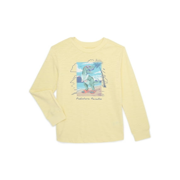 365 Kids by Garanimals Boys Mix and Match Long Sleeve French Terry Graphic Tee, Sizes 4-10