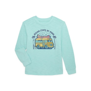 365 Kids by Garanimals Boys Mix and Match Long Sleeve Slub Jersey Graphic Tee, Sizes 4-10