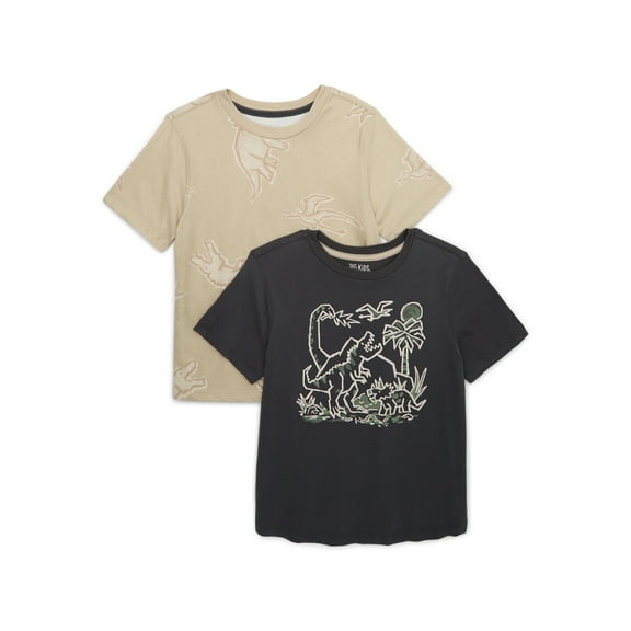 365 Kids by Garanimals Boys Mix and Match Multipack Graphic Tees, 2-Piece, Sizes 4-10