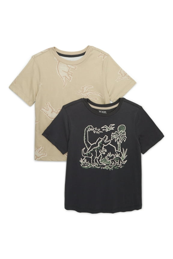 365 Kids by Garanimals Boys Mix and Match Multipack Graphic Tees, 2-Piece, Sizes 4-10