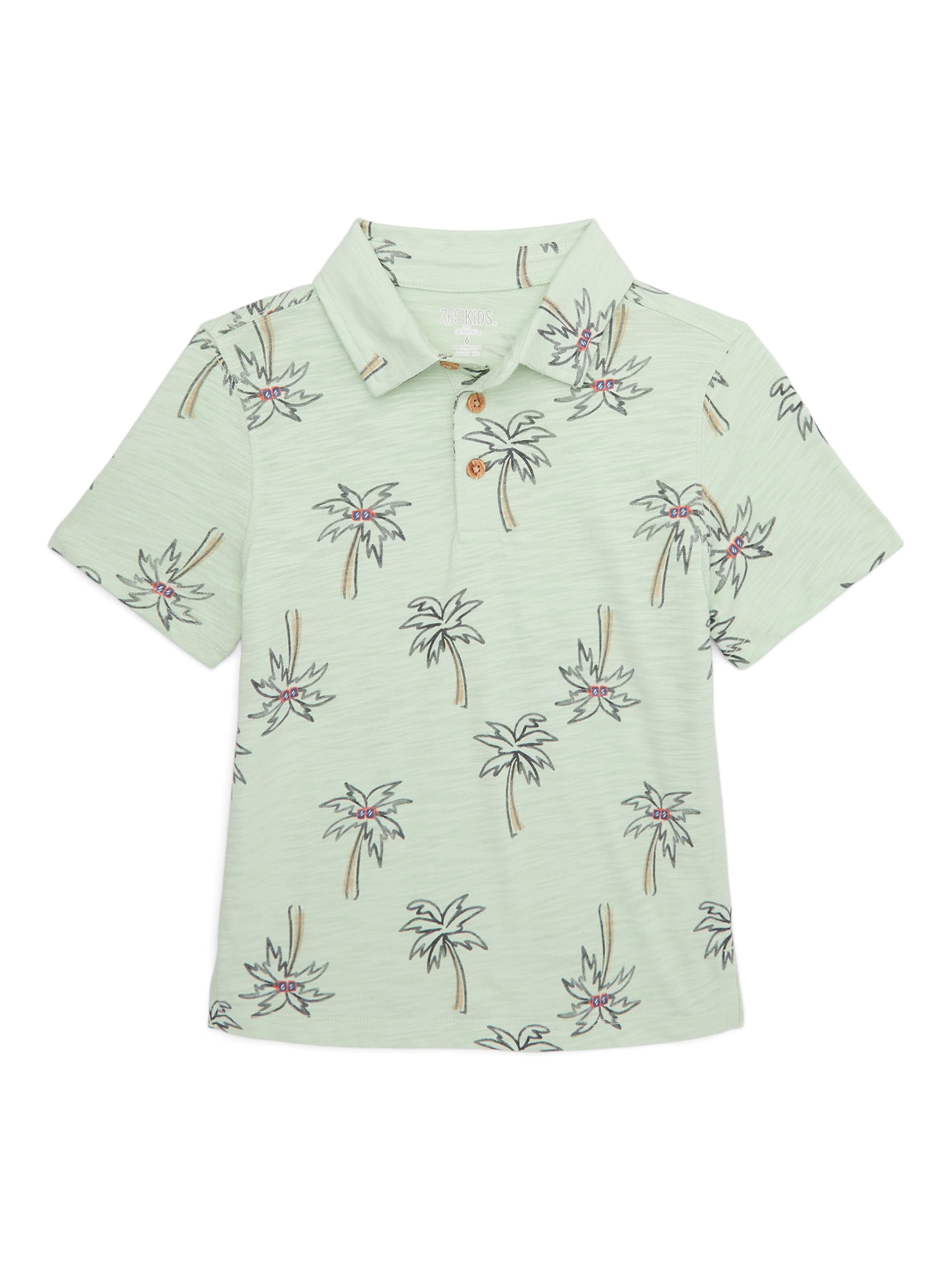 365 Kids by Garanimals Boys Mix and Match Short Sleeve Print Polo, Sizes 4-10