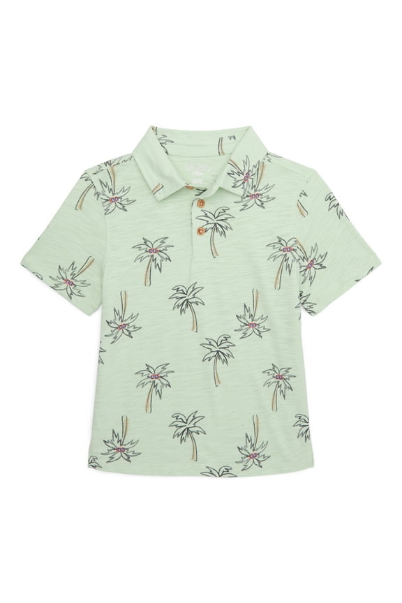 365 Kids by Garanimals Boys Mix and Match Short Sleeve Print Polo, Sizes 4-10