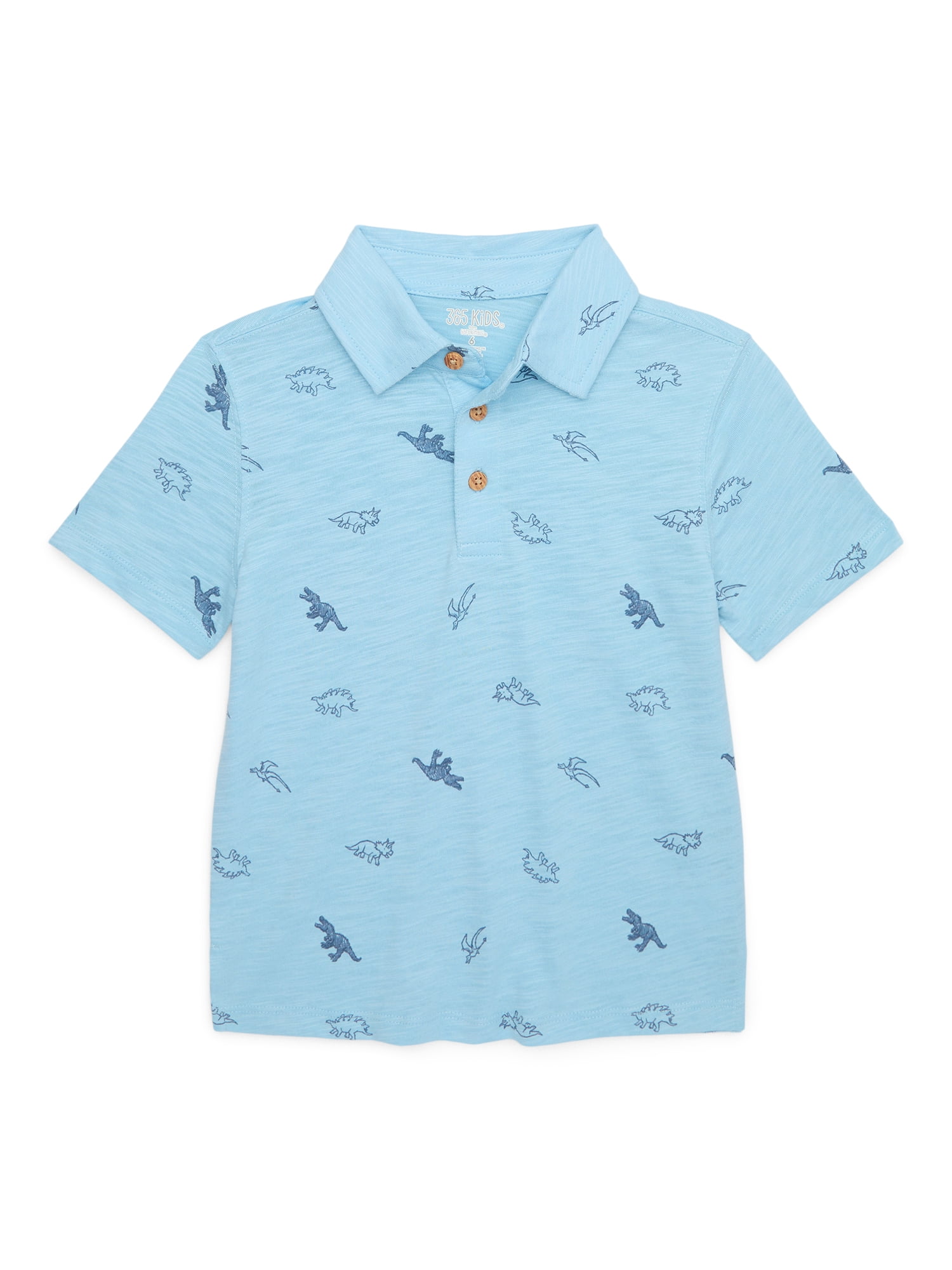 365 Kids by Garanimals Boys Mix and Match Short Sleeve Print Polo, Sizes 4-10