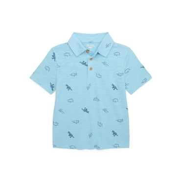 365 Kids by Garanimals Boys Mix and Match Short Sleeve Print Polo, Sizes 4-10