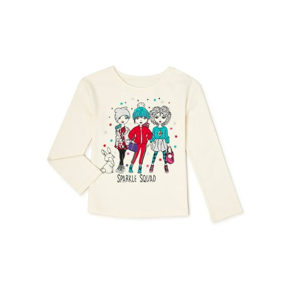 365 Kids From Garanimals Girls Long Sleeve Graphic T-Shirt, Sizes 4-10