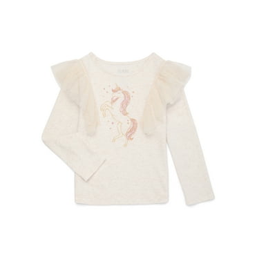 365 Kids From Garanimals Girls Mesh Ruffle T-Shirt, Sizes 4-10