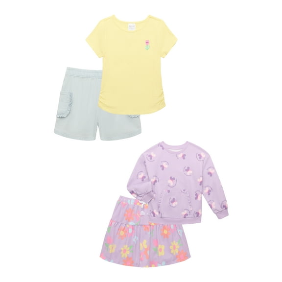 365 Kids by Garanimals Girls Mix and Match Outfit Set, 4-Piece, Sizes 4-10
