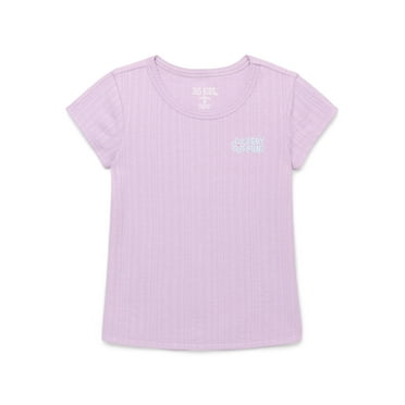 365 Kids by Garanimals Girls Pointelle Tee with Short Sleeves, Sizes 4-10