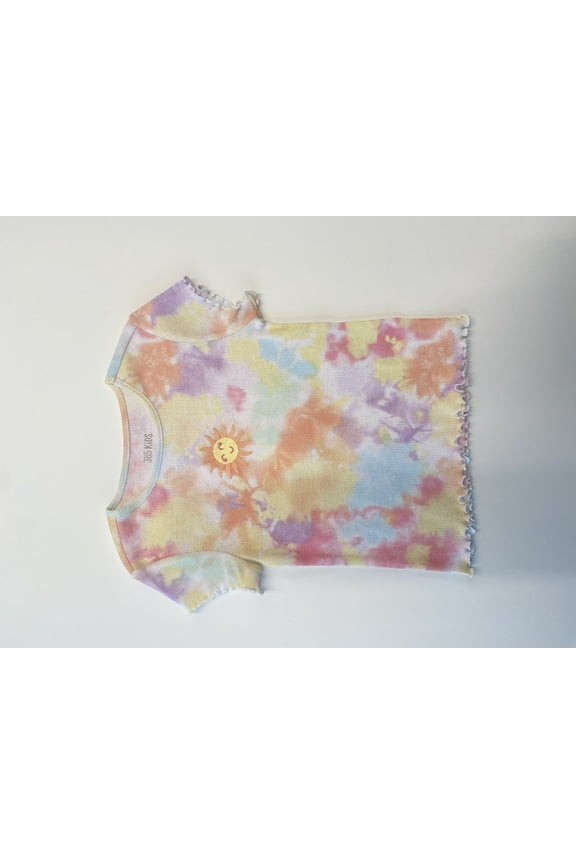 Girls Print Rib Tee Sizes 4-10