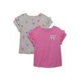 thumbnail image 1 of 365 Kids by Garanimals Girls Print Ruffle Sleeve Tee, 2-Pack, Sizes 4-10, 1 of 3