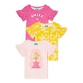 thumbnail image 1 of 365 Kids From Garanimals Girls Ruffle Sleeve T-Shirts, 3-Pack, Sizes 4-10, 1 of 4