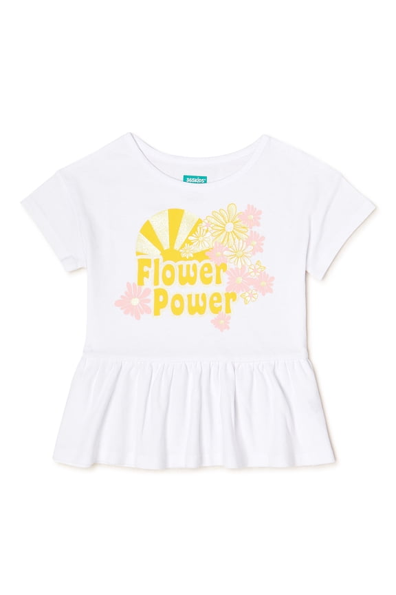 Girls Short Sleeve Peplum T-Shirt, Sizes 4-10