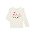 thumbnail image 1 of 365 Kids From Garanimals Girls Ruffle Tee with Long Sleeves, Sizes 4-10, 1 of 3