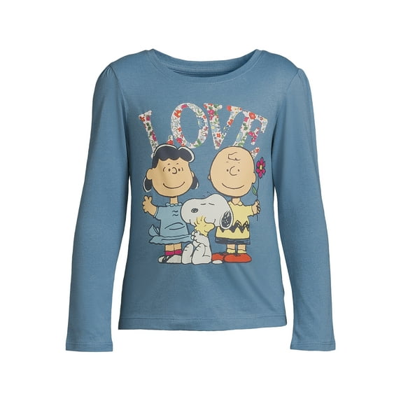 365 Kids Girls Longsleeve Peanuts T-Shirt, Sizes 4-10