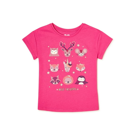 365 Kids Girls Short Sleeve Graphic T-Shirt, Sizes 4-10