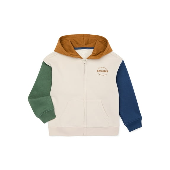 365 Kids by Garanimals Boys Colorblock Hoodie with Long Sleeves, Sizes 4-10