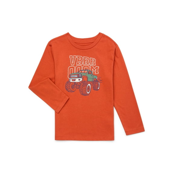 365 Kids by Garanimals Boys Graphic Tee with Long Sleeves, Sizes 4-10