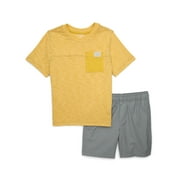 365 KIDS FROM GARANIMALS 365 Kids by Garanimals Boys Pocket Tee and Shorts Outfit Set, 2-Piece, Sizes 4-10