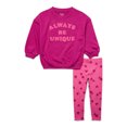 thumbnail image 1 of 365 Kids by Garanimals Girls Crewneck Sweatshirt and Leggings, 2-Piece Outfit Set, Sizes 4-10, 1 of 5