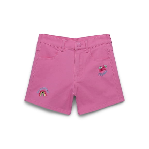 365 Kids by Garanimals Girls Embroidered Twill Shorts, Sizes 4-10