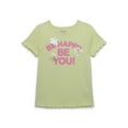 thumbnail image 1 of 365 Kids by Garanimals Girls Everyday Lettuce Edge Tee with Short Sleeves, Sizes 4-10, 1 of 3
