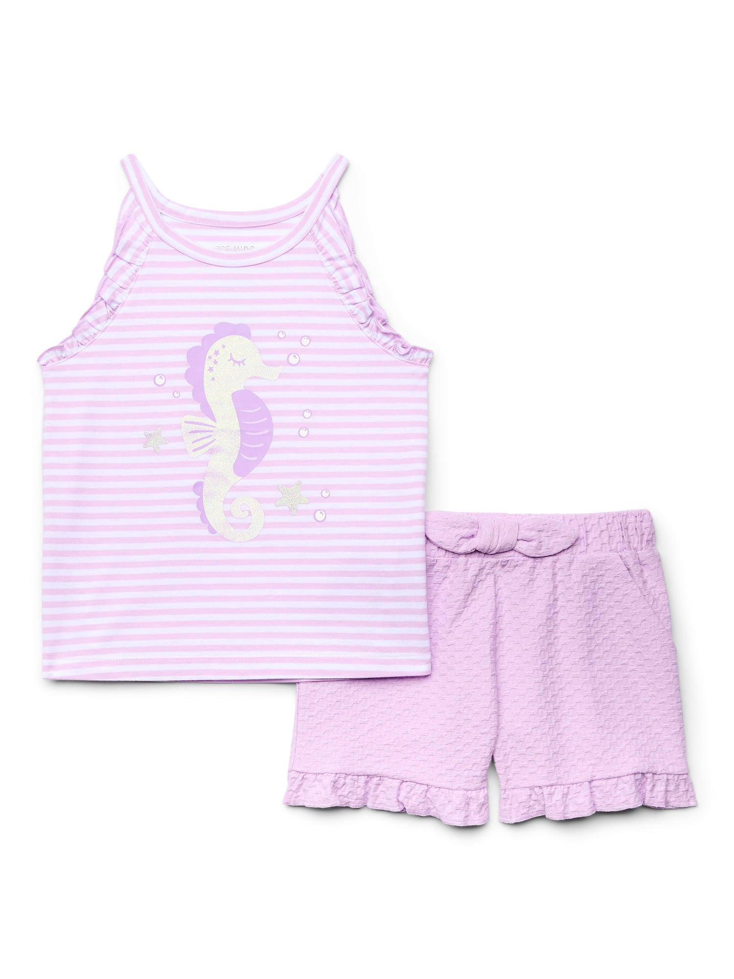 365 Kids by Garanimals Girls Ruffle Tank Top and Shorts Set, 2-Piece ...