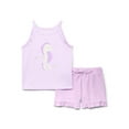 365 Kids by Garanimals Girls Ruffle Tank Top and Shorts Set, 2Piece