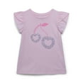 thumbnail image 1 of 365 Kids by Garanimals Girls Sequin Graphic Tee with Tulip Sleeves, Sizes 4-10, 1 of 3
