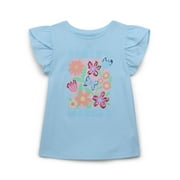 365 KIDS FROM GARANIMALS 365 Kids by Garanimals Girls Sequin Graphic Tee with Tulip Sleeves, Sizes 4-10
