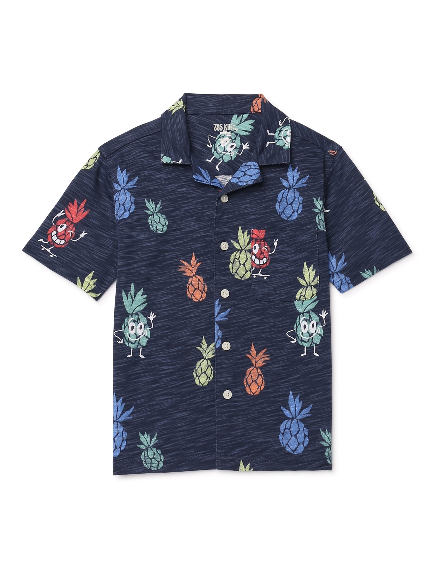 BOYS SHORT SLEEVE CAMP COLLARED SHIRT 4-10 AROMATIC TIGER FLOWER
