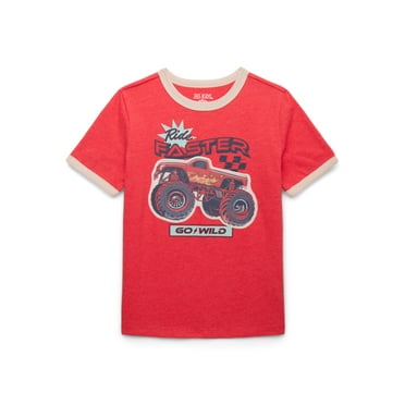 365 Kids by Garanimals Boys Mix and Match Graphic Ringer Tee with Short Sleeves, Sizes 4-10