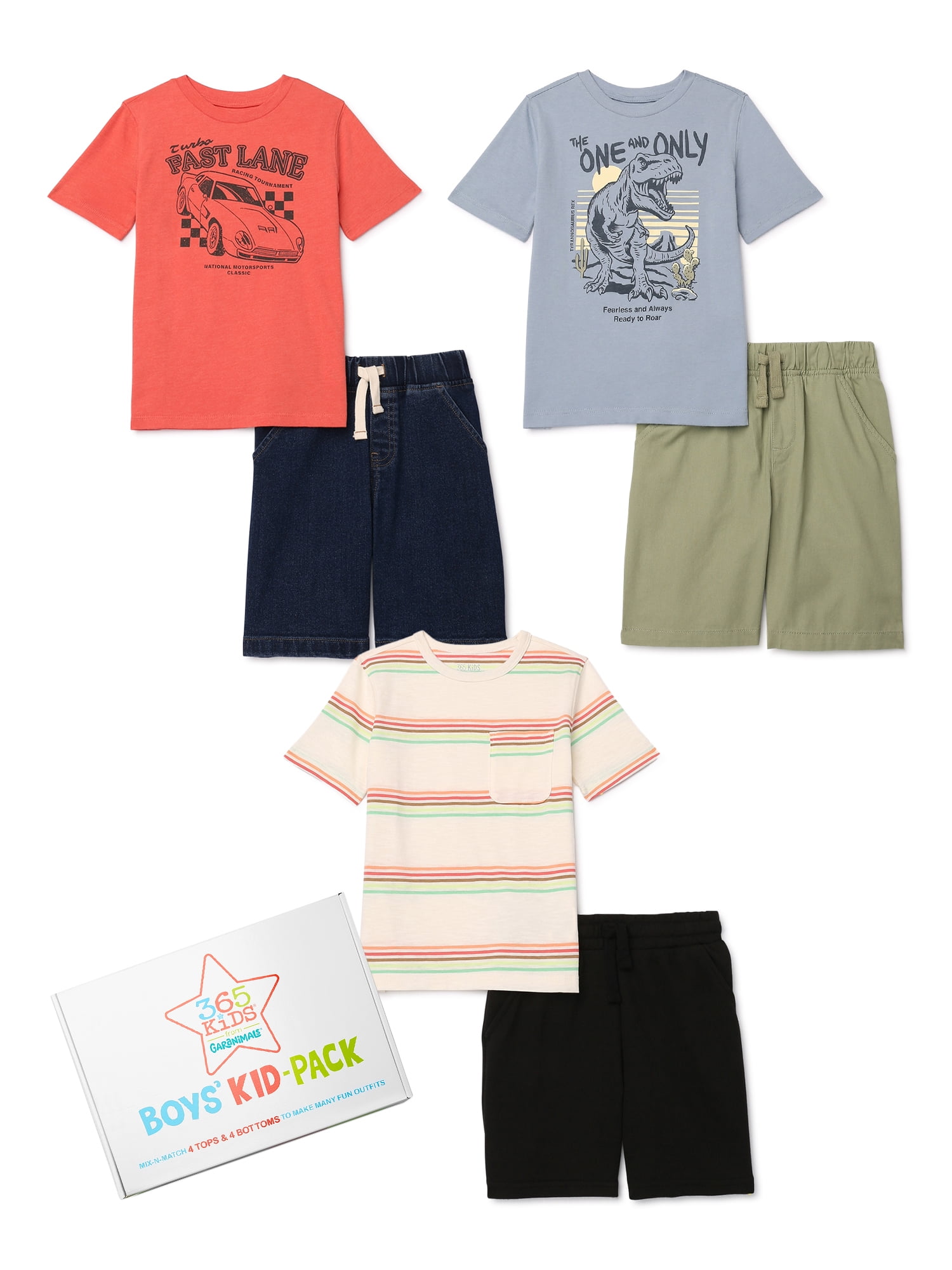 365 Kids from Garanimals Boys Mix and Match Kid Pack Outfit Set, 6