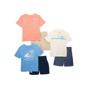 365 KIDS FROM GARANIMALS 365 Kids by Garanimals Boys Mix and Match Tees and Shorts Kidpack, 6-Piece, Sizes 4-10