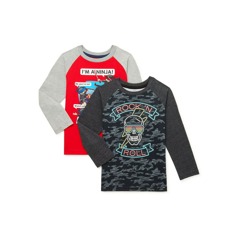 365 Kids Garanimals Boys' Rock N' Roll Long Sleeve T-shirts Multipack, 2-Piece, Sizes 4-10 - Walmart.com