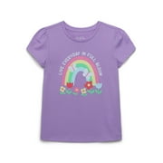 365 Kids from Garanimals Girls Graphic Print Tee with Short Puff Sleeves, Sizes 4-10