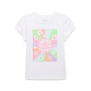 365 KIDS FROM GARANIMALS 365 Kids by Garanimals Girls Graphic Print Tee with Short Puff Sleeves, Sizes 4-10