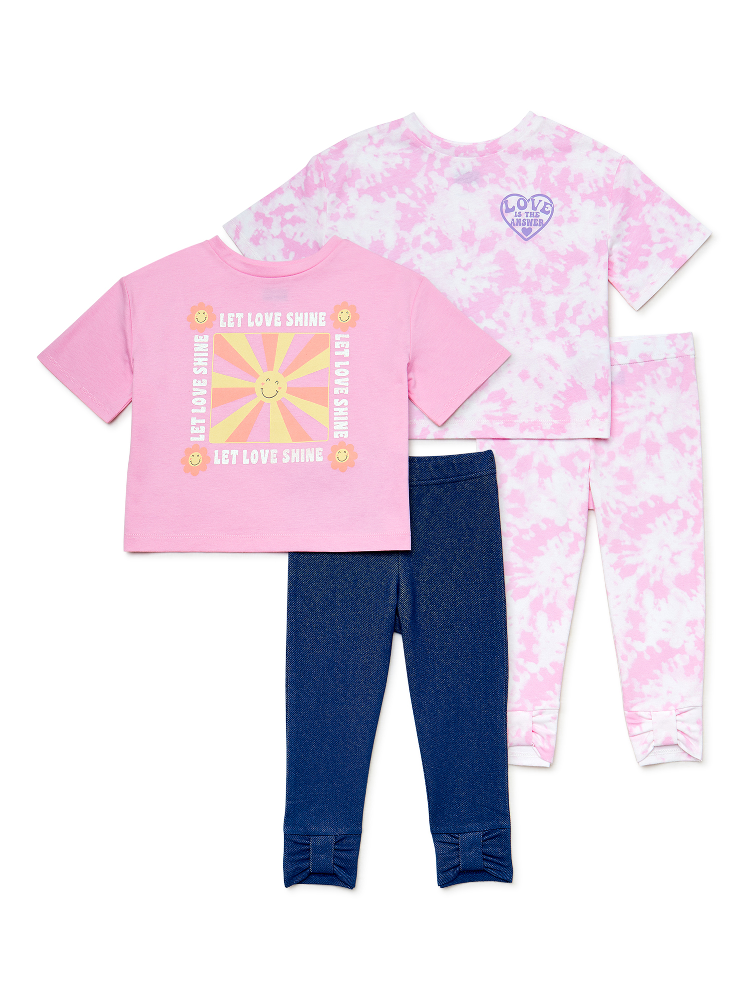 365 Kids from Garanimals Girls Graphic TShirt and Legging Set, 4Piece