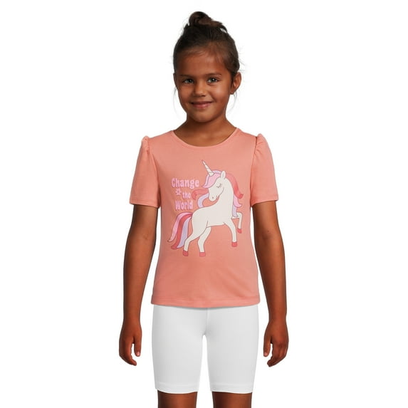 365 Kids from Garanimals Girls’ Graphic T-Shirt with Short Sleeves, Sizes 4-10