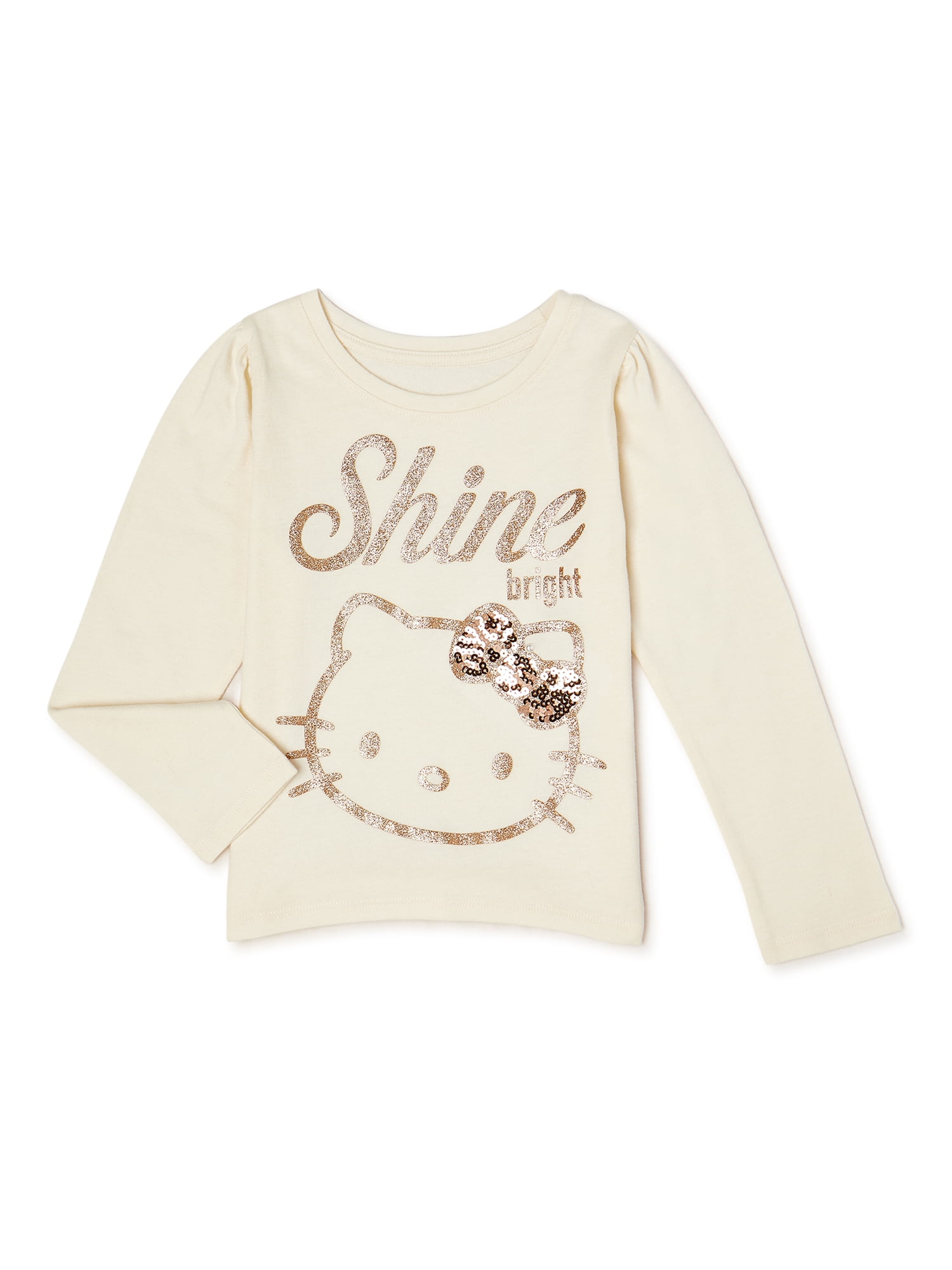 365 Kids from Garanimals Girls' Hello Kitty Sequin T-Shirt with Long Sleeves, Sizes 4-10
