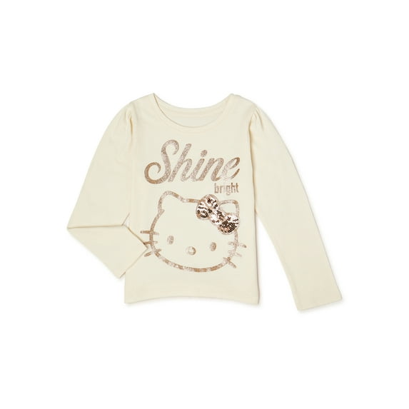 365 Kids from Garanimals Girls' Hello Kitty Sequin T-Shirt with Long Sleeves, Sizes 4-10