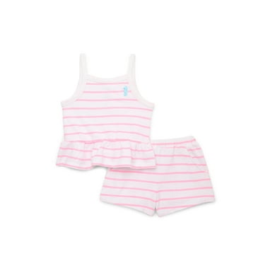 365 Kids by Garanimals Girls Peplum Tank Top and Shorts Outfit Set, 2-Piece, Sizes 4-10