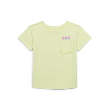 365 Kids by Garanimals Girls Pocket Tee with Short Sleeves, Sizes 4-10