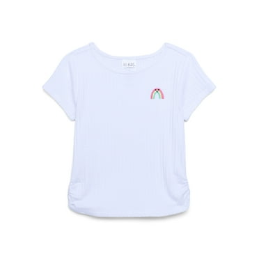 365 Kids by Garanimals Girls Rib Tee with Short Sleeves, Sizes 4-10
