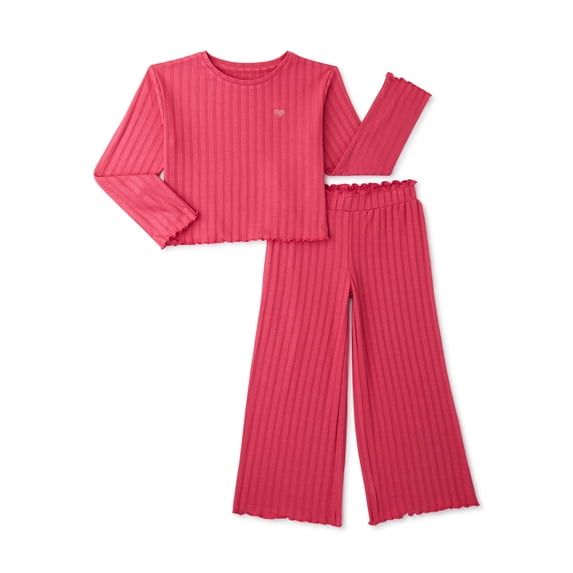 365 Kids from Garanimals Girls Rib Top and Pants Set, 2-Piece, Sizes 4-10