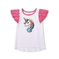 thumbnail image 1 of 365 Kids from Garanimals Girls Ruffle Sleeve T-Shirt, Sizes 4-10, 1 of 1