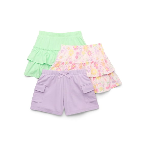365 Kids by Garanimals Girls Scooter Skirt and Shorts, 3-Pack, Sizes 4-10