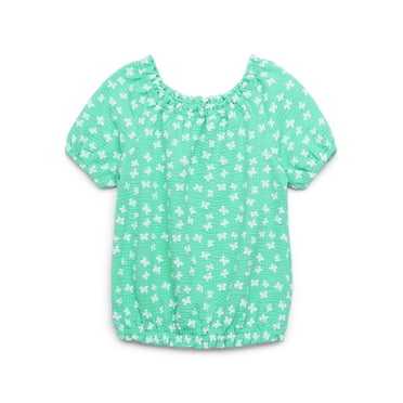 365 Kids by Garanimals Girls Seersucker Tee with Short Sleeves, Sizes 4-10