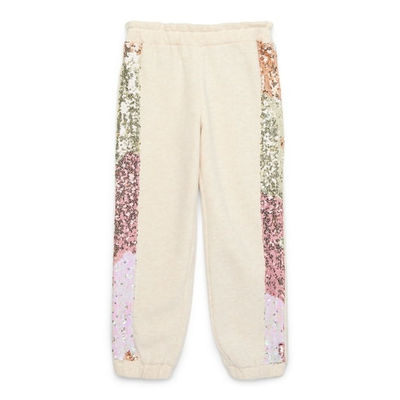 365 Kids from Garanimals Girls Sequin Joggers, Sizes 4-10